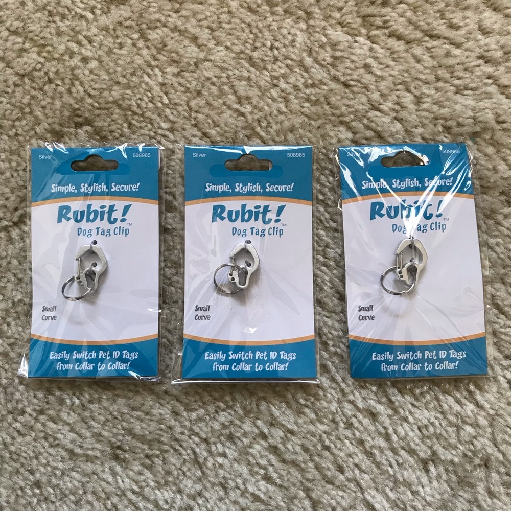 Rubit Quick Release Silver Small Curve Dog Tag Clip Lot Bundle